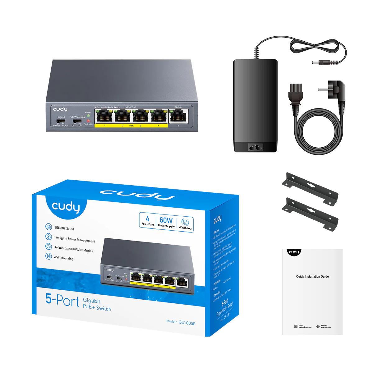 5-Port Gigabit PoE+ Switch, GS1005P 2.0 - Image 2
