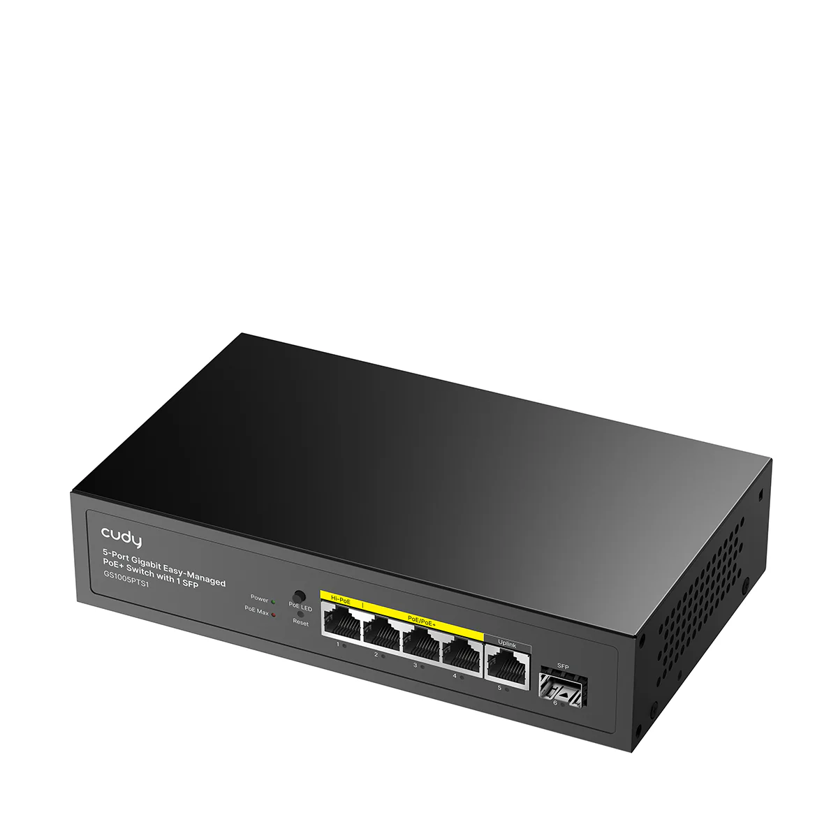5-Port Gigabit Easy-Managed PoE+ Switch with 1 SFP, GS1005PTS1 5.0 - Image 2