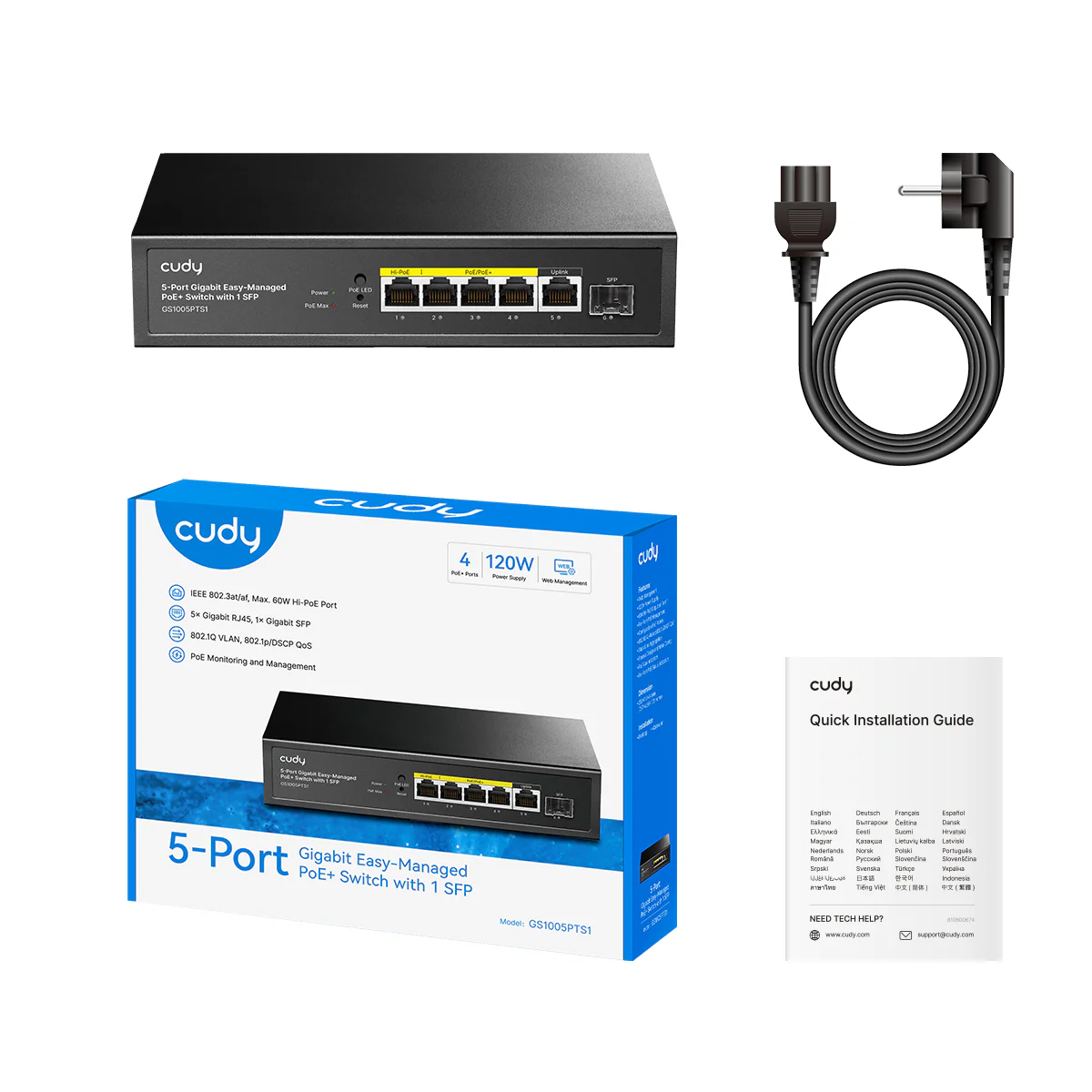 5-Port Gigabit Easy-Managed PoE+ Switch with 1 SFP, GS1005PTS1 5.0 - Image 4