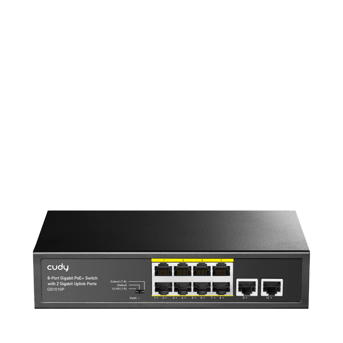 8-Port Gigabit PoE+ Switch with 2 Gigabit Uplink Ports, GS1010P 2.0