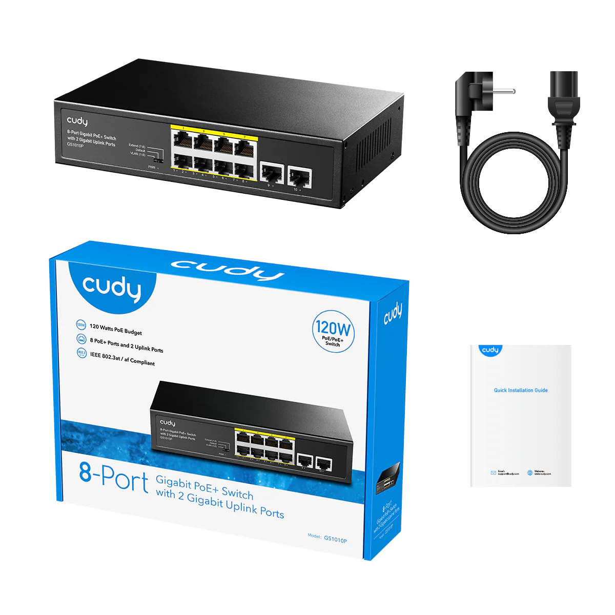 8-Port Gigabit PoE+ Switch with 2 Gigabit Uplink Ports, GS1010P 2.0 - Image 5