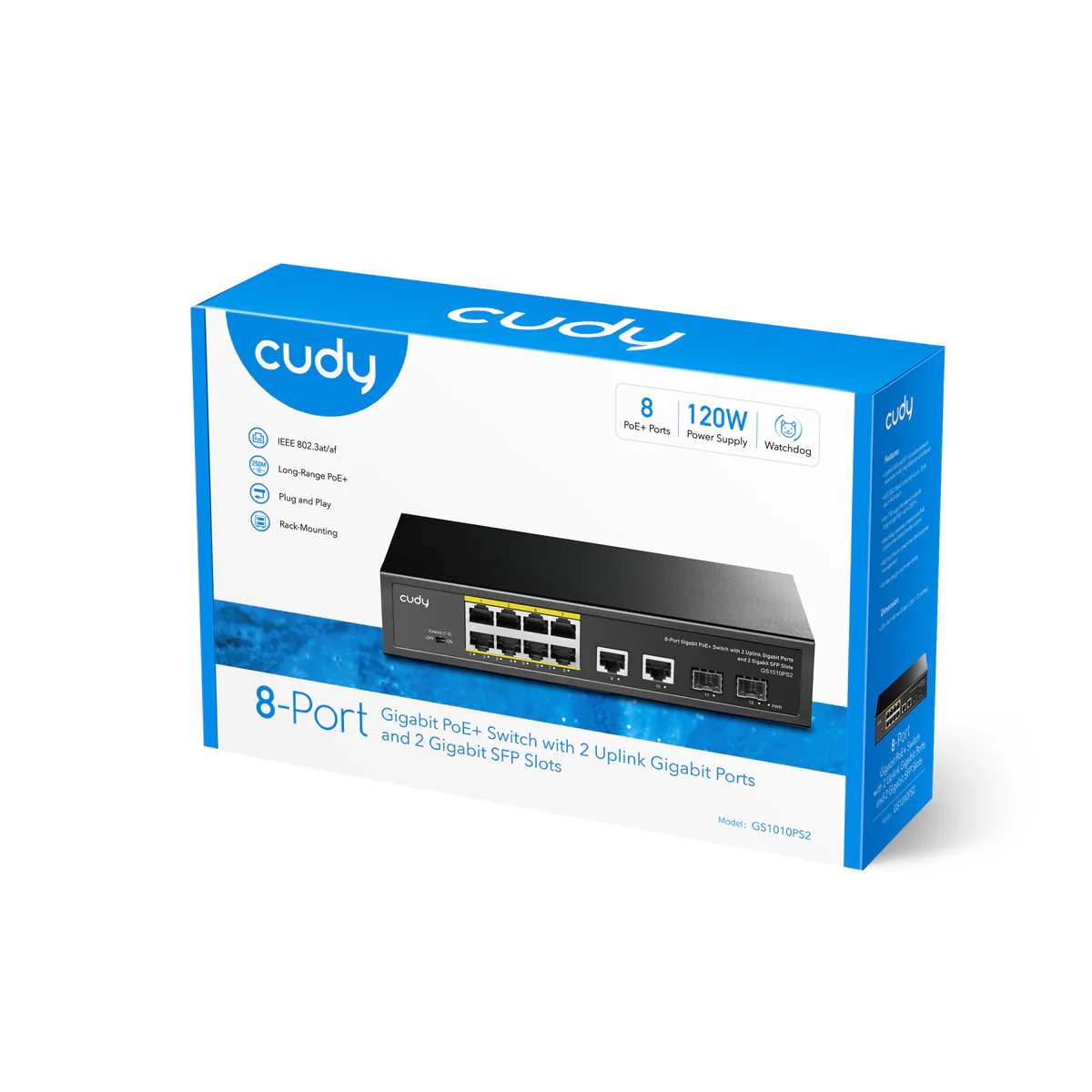 8-Port Gigabit PoE+ Switch with 2 GbE and 2 Gigabit SFP, GS1010PS2 1.0 - Image 4
