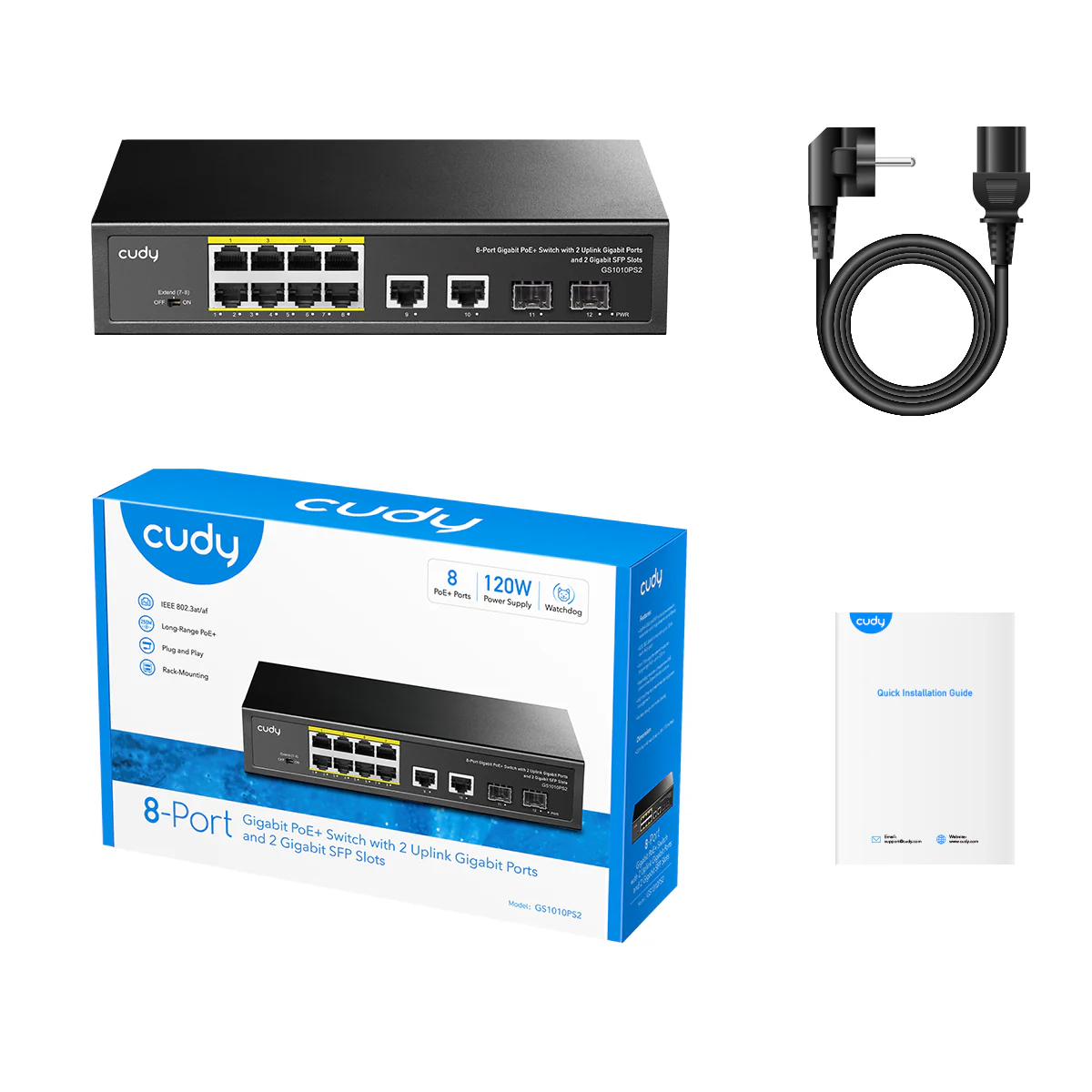 8-Port Gigabit PoE+ Switch with 2 GbE and 2 Gigabit SFP, GS1010PS2 1.0 - Image 5