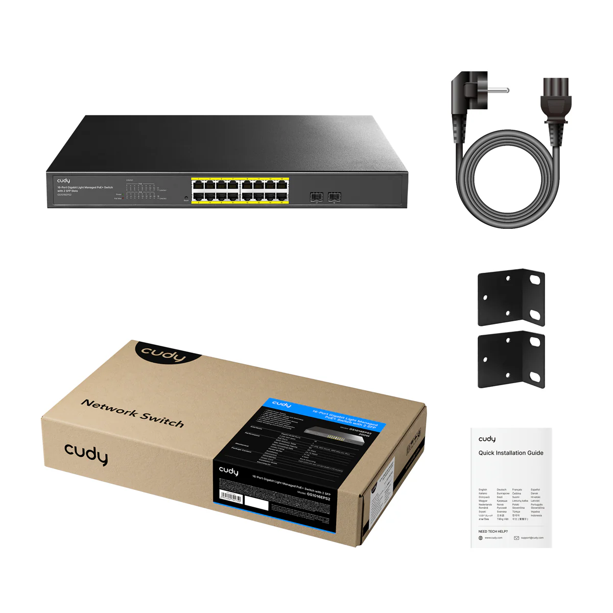 16-Port Gigabit Cloud Easy-Managed PoE+ Switch with 2 SFP, GS1016EPS2 1.0 - Image 4