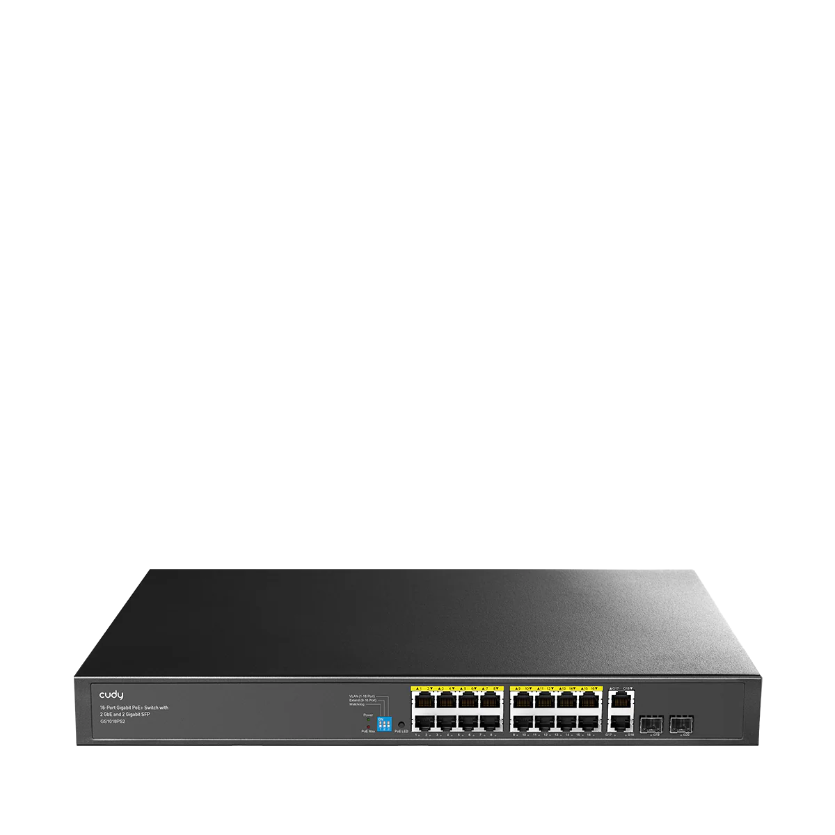 16-Port Gigabit PoE+ Switch with 2 GbE and 2 Gigabit SFP, GS1018PS2 3.0