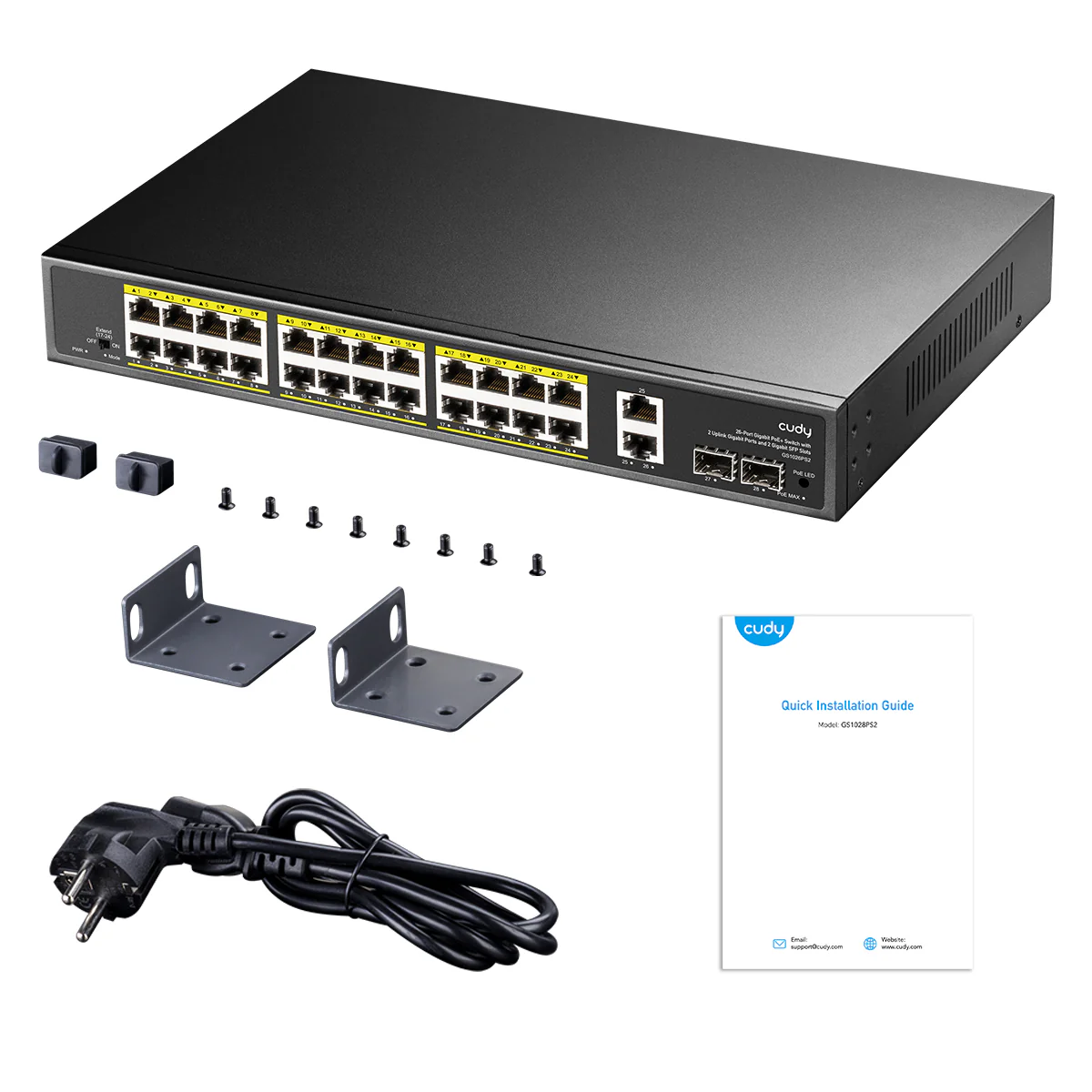 24-GbE PoE Switch with 2 Uplink GbE and 2 Uplink SFP, GS1026PS2 1.0 - Image 4