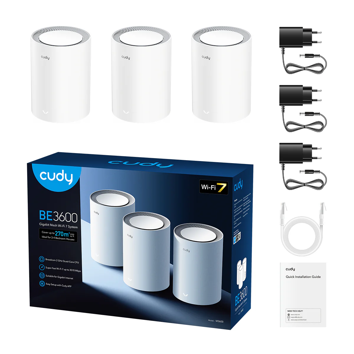 BE3600 Gigabit Mesh Wi-Fi 7 System, M3600 1.0 - Image 7