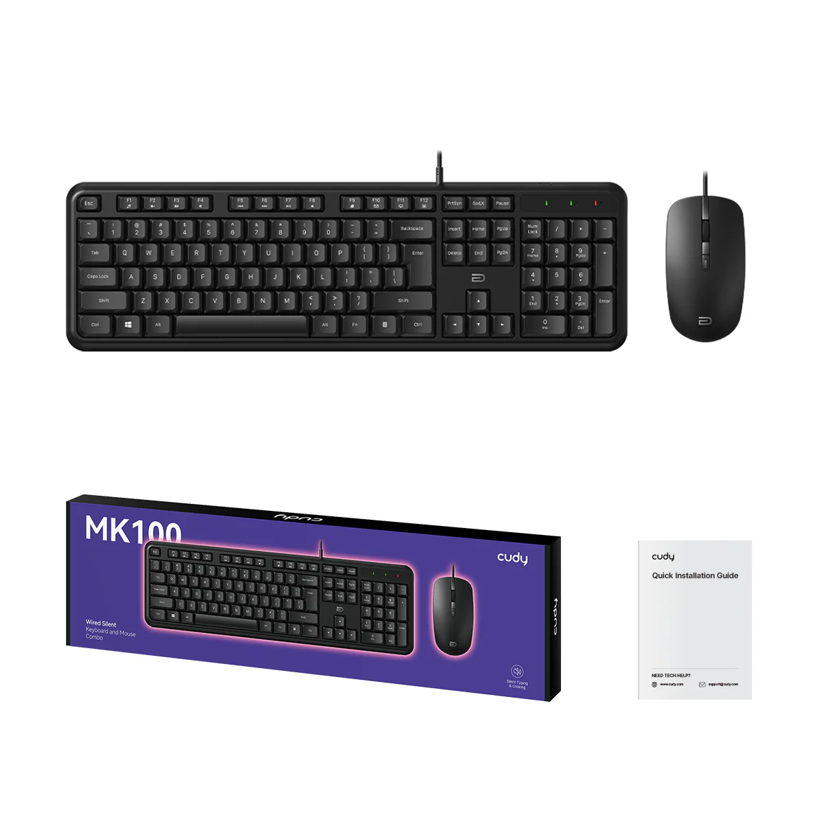 Silent Wired Keyboard and Mouse Combo, MK100 1.0 - Image 2
