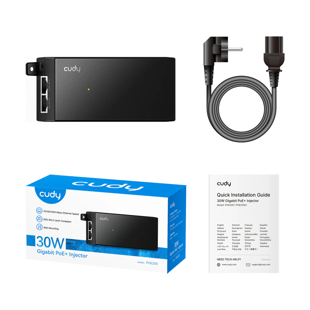 30W Gigabit PoE+ Injector, POE200 2.0 - Image 3