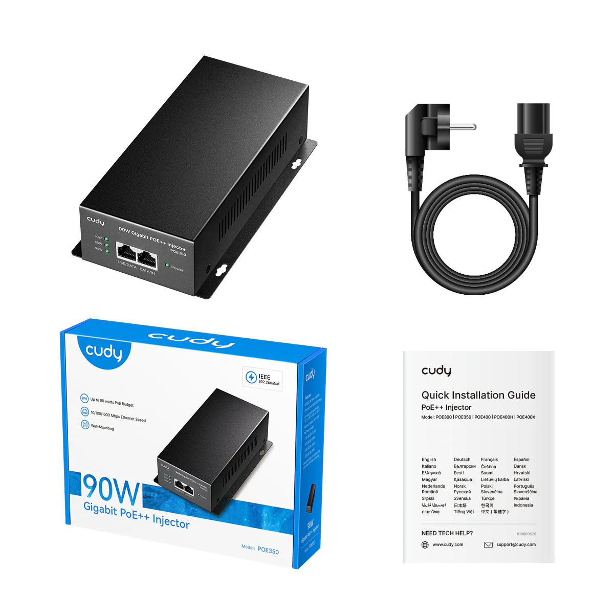 90W Gigabit PoE++ Injector, POE350 3.0 - Image 6