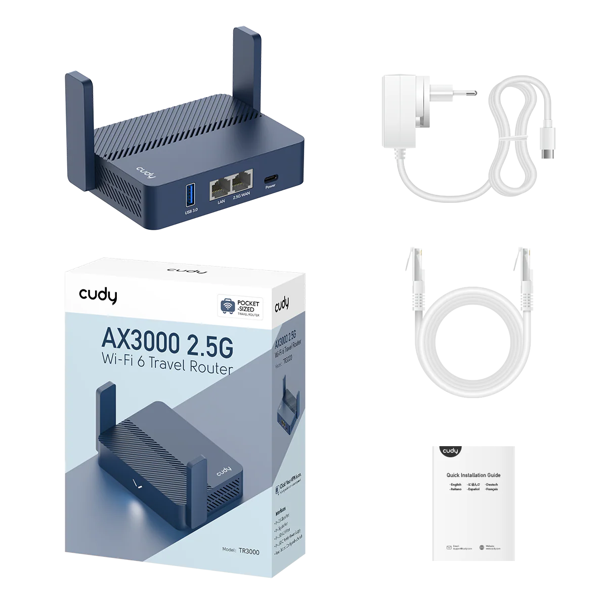 AX3000 2.5G Wi-Fi 6 Mini VPN Router, TR3000 1.0 - Image 4
