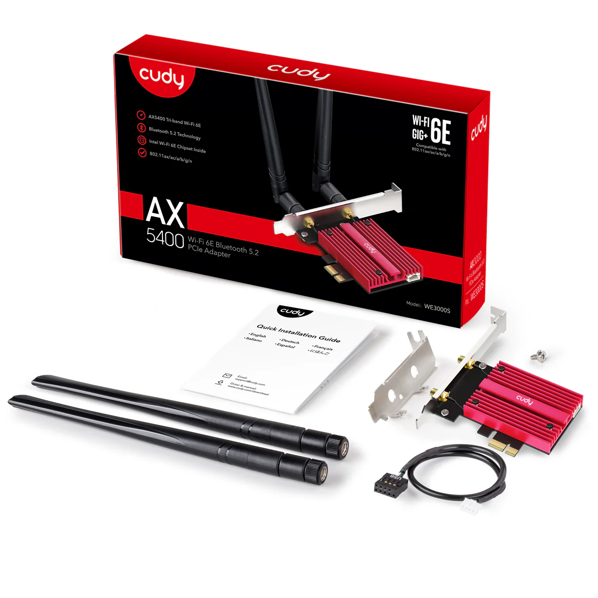 AX5400 Wi-Fi 6E Bluetooth 5.3 PCI-E Adapter, WE3000S 2.0 - Image 5