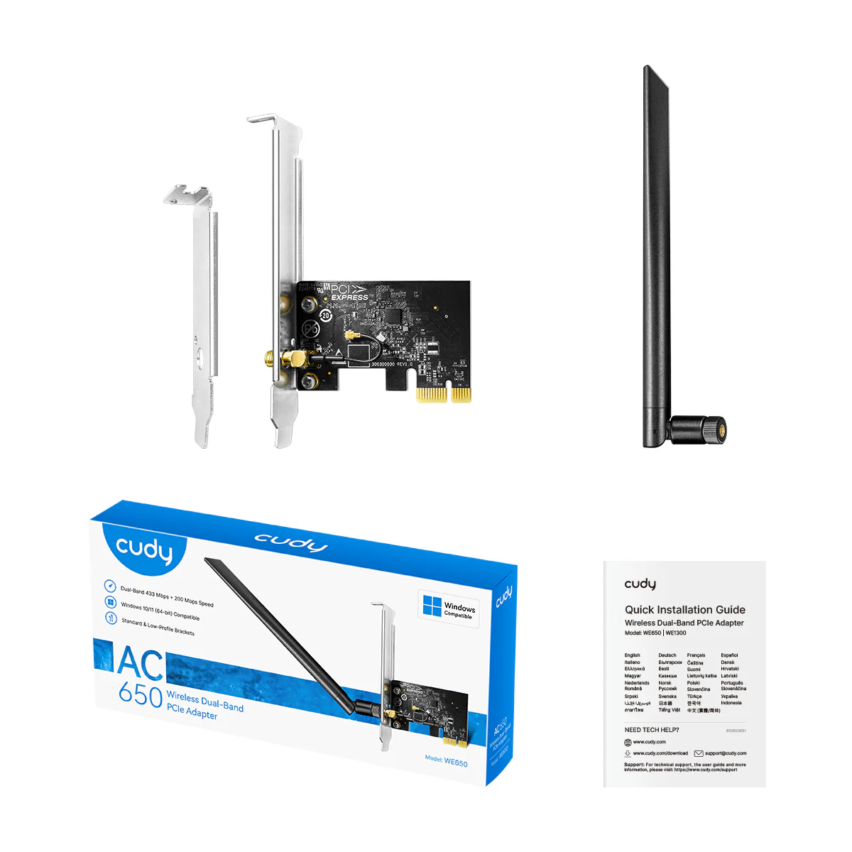 AC650 Wireless Dual-Band PCI-E Adapter, WE650 1.0 - Image 2