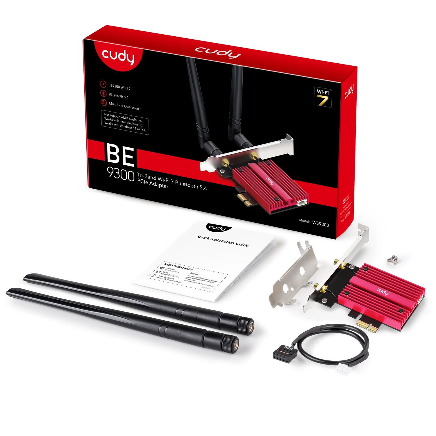BE9300 Wi-Fi 7 Bluetooth 5.4 PCI-E Adapter, WE9300 1.0 - Image 6