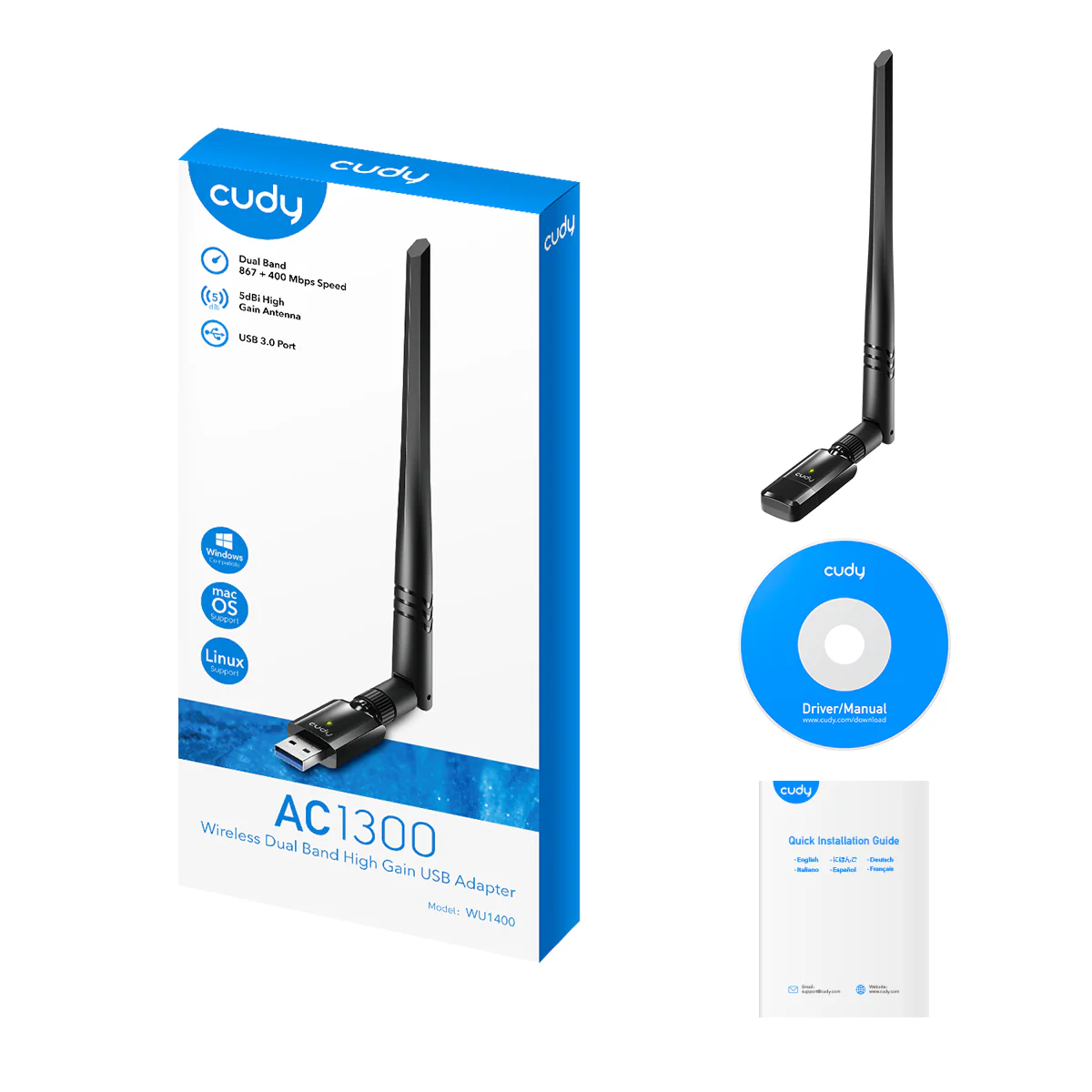 AC1300 Wi-Fi High-Gain USB Adapter, WU1400 1.0 - Image 6