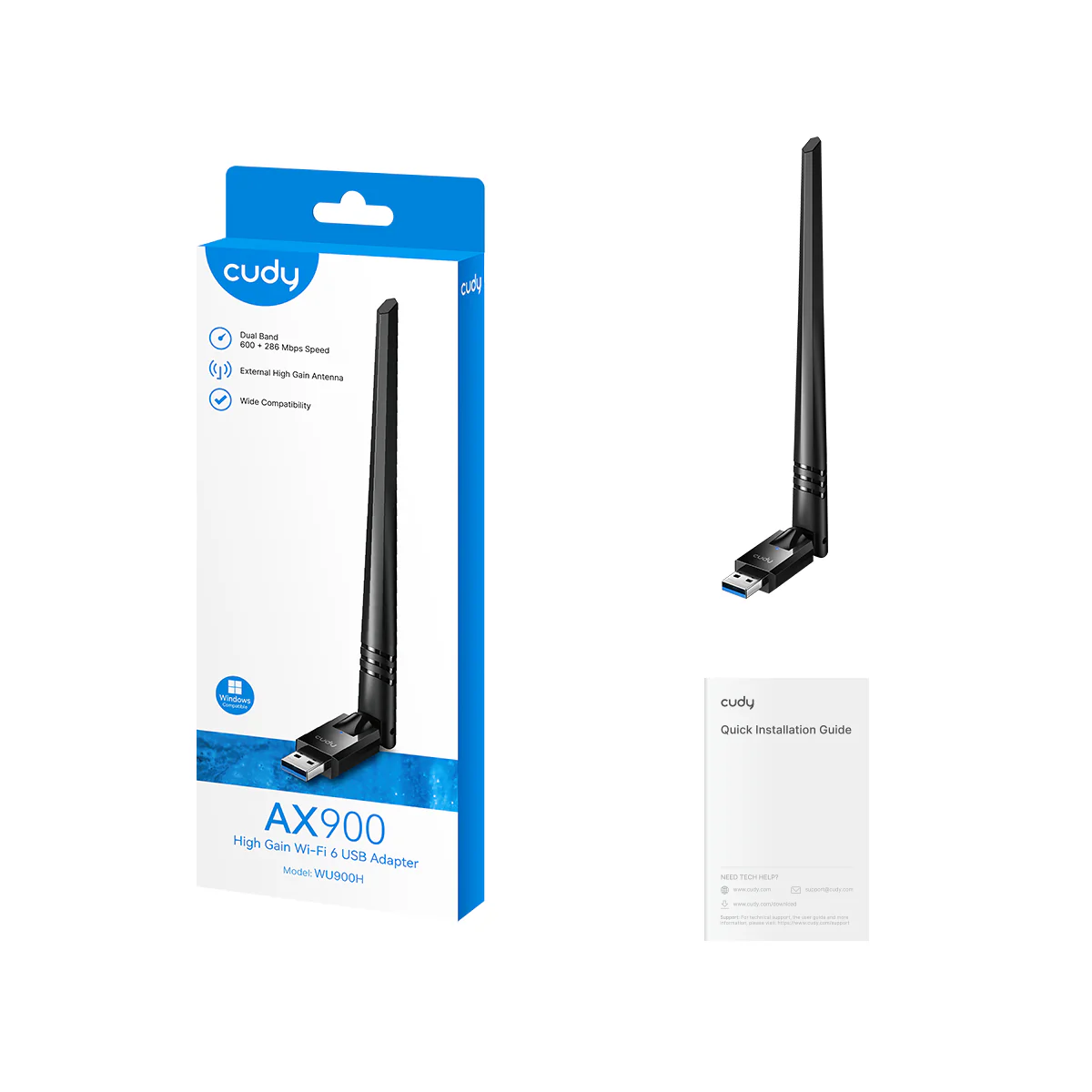AX900 High Gain Wi-Fi 6 Bluetooth 5.4 USB Adapter, WU900H 1.0 - Image 2